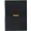 RHODIA 193419C - Quaderno a spirale (rilegatura integrale) Meeting Book NERO - A5+ 16 x 21 cm - Prestampato Date/Appunti/attività - 160 pag. staccabili - Carta Clairefontaine Bianca 90g/m² - Classic