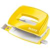 Leitz Mini Perforatore, Capacità fino a 10 Fogli, Barra di Selezione del Formato, Metallo, Gamma WOW, Box, 50601016, Giallo