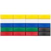 MAUL Magneti rettangolari MAULpro 20 pz nero blu giallo verde rosso bianco | presa sicura da 1 kg, mix colori facile da assegnare, guscio antirottura, formato compatto per lavagne