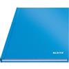 Leitz Quaderno a righe A5, 160 pagine, 80 fogli di carta certificata FSC da 80 g/m², copertina rigida robusta e antigraffio, per ufficio, scuola o come diario, serie Solid, azzurro, 46670030