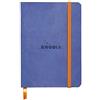 RHODIA 117308C - taccuino morbido ZAFFIRO - A6 10,5 x 14,8 cm - a righe - 144 pag. - Carta Clairefontaine Avorio 90g/m² - segnalibro, chiusura con elastico - COPERTINA Simil Cuoio