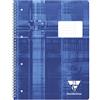 Clairefontaine 68225C Quaderno a Spirale Perforé blu - A4+ 22,5x29,7 cm - 160 pagine staccabili rigato con margini a destra - Carta Bianca 90 g - copertina in carta laminata