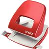Leitz Pratica Perforatrice da Ufficio, Capacità fino a 30 Fogli, Rosso, Metallo, Guida di Arresto con Barra di Selezione del Formato, Gamma NeXXt, 50086025