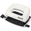 Leitz Mini Perforatore, Capacità fino a 10 Fogli, Barra di Selezione del Formato, Metallo, Gamma WOW, Box, 50601001, Bianco