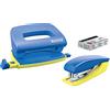 Leitz Urban Chic, Set Mini Cucitrice e Mini Perforatore, Capacità 10 Fogli, Blu