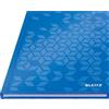 Leitz WOW Notebook A5 a quadretti, copertina rigida, 160 pagine, 80 fogli di carta certificata FSC (80 g/m²), rilegatura a filo, per ufficio, scuola o come diario, blu, 46281036