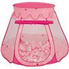 Selonis Tenda 105X90cm/100 Palline Castello Con Palline Colorate Per Bambini, Rosa:Rosa Chiaro/Perla/Trasparente