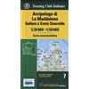 Touring Club Italiano Arcipelago di La Maddalena, Gallura e Costa Smeralda 1:25.000-1:50.000. Con Guida al parco: 7