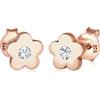 Elli Orecchini Simbolo di fiore per bambini con cristallo in Argento 925