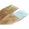 hair2heart Just Beautiful Hair - 40 x 2.5 g Fasce Adesive Capelli Veri Remy Indiani, 50cm - #10 castano chiaro, 1x40 ciocche