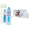 Air Liquide Healthcare, RINOWASH + SOLUZIONE RINOWASH, Doccia Nasale Micronizzata con Soluzione Salina per il Trattamento delle Cavità Nasali, per Adulti e Bambini, 10 Flaconcini Monodose da 10 ml