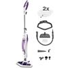 Polti Vaporetto SV440 Double, Scopa a Vapore 2 in 1 con Pulitore Portatile, 11 Accessori Inclusi, Riscaldamento in 15 Secondi, Serbatoio Estraibile, Bianco e Viola