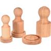 dobar 29020e - Pressa per vasi di carta, 3 pezzi, in legno di faggio oliato, set di pressa per fiori, vaso di carta, diametro 7/9/11 cm, colore naturale