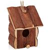 Relaxdays Casetta per Uccelli, Decorazione da Appendere, Legno Non Trattato,Balcone & Giardino, 16,5x12x9,5 cm, Naturale