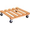 Wagner Carrello per Piante PALETTI 38 x 38 x 9,5 cm I Carrello per Fiori per Interni I Portavaso in Legno di conifere massello FSC®, Terracotta, con Ruote I Portata 120 kg I Fatto in UE - 20042101
