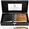 Laguiole Style de Vie Coltello da bistecca, Luxury Line, 6 pezzi, legno d'ulivo