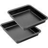 MGE World MGE - Stampo da Forno Quadrato - Teglia da Forno - Lasagnera da Forno - Acciaio al Carbonio - Stampo per Forno - Rostiera Antiaderente - 22 x 23,5 cm - Set di 2
