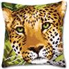 VERVACO Kit Cuscino Punto Croce Leopardo Set Ricamo Principianti Cuscini Gobelin Decorativi ca. 40 x 40 cm Accessori per Lavoretti Creativi DIY Casa Decor Hobby Adulti Cross Stitch
