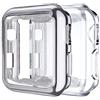 Upeak Cover per Apple Watch Series 3 2 1 Custodia 38mm, 2 Pacchi Protettiva Case in Morbido TPU Compatibile con iWatch Series 1/2/3, Chiaro/Argento