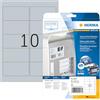 HERMA Etichette per Targhette, 96 x 50,8 mm, Etichette Adesive A4 per Stampante, 10 Etichette per Foglio, Argento