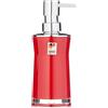 RIDDER Dispenser di Sapone Disco, Acrilico, Rosso, 6,5 x 6,5 x 19 cm