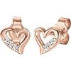 DIAMORE Elli diamonds Orecchini Donne Signore Cuore Amore con diamante (0,03 Ct) In Argento Sterling 925