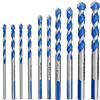 LATERN 10 pezzi Set di punte da trapano in Metallo duro di professionali per Muratura, Mattoni, Piastrelle, Legno, Plastica, Lamiere Metalliche (6, 8, 10, 12 mm)