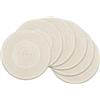 SHACOS Set di 6 Tovaglietta Rotonda Cotone Tovaglietta Lavabile Grande Tovagliette Intrecciate Rotonde Tovaglietta Resistenti al Calore Tovagliette per Natale Partito Cucina - Crema, 38x38 cm