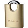 Master Lock 2250EURD Lucchetto a Chiavi in Ottone Massiccio e Archetto con Protezione, Oro, 9.2 x 5 x 1.7 cm