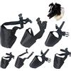Amacoam Museruola per Cane Taglia Grande Taglia Media Piccola Taglia 7 Pezzi Traspirante Museruola Cane Regolabile in Nylon Antiabbaio Anti-Chew Sicurezza Protector Museruola per Cani, Nero
