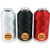 New brothread Set di 3 Bianca/Nero/Rosso Colori poliestere filo di ricamo macchina grande bobina 5000M per tutte le macchine da ricamo