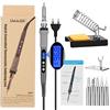 IMAGE Saldatore Kit, con Display Digitale Della Temperatura a LED, 60W 220V Temperatura Regolabile 180℃/356℉-480℃/896℉ con 5 Punte Differenti, Filo di Saldatura per Varie Riparazioni