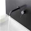 Kelelife Rubinetto Bagno Lavabo Miscelatore Muro, Acqua Fredda e Calda Rubinetti per Lavello, Nero Opaco