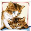 VERVACO Kit Cuscino Punto Croce Gattini GIOCOSI Set Ricamo Principianti Cuscini Gobelin Decorativi ca. 40 x 40 cm Accessori per Lavoretti Creativi DIY Casa Decor Hobby Adulti Cross Stitch