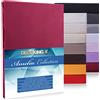 DecoKing 09406 Jersey Spannbettlaken 140x200-160x200 Bordeaux Microfaser Spannbetttuch Maroon Boxspringbett Amelia Lenzuola ad Angoli Elastici, Microfibra, 160 x 200 cm