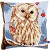 VERVACO Kit Cuscino Punto Croce Gufo Invernale Set Ricamo Principianti Cuscini Gobelin Decorativi ca. 40 x 40 cm Accessori per Lavoretti Creativi DIY Casa Decor Hobby Adulti Cross Stitch