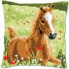 VERVACO Kit Cuscino Punto Croce Puledro Set Ricamo Principianti Cuscini Gobelin Decorativi ca. 40 x 40 cm Accessori per Lavoretti Creativi DIY Casa Decor Hobby Adulti Cross Stitch