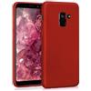 kwmobile Custodia Compatibile con Samsung Galaxy A8 (2018) Cover - Back Case Morbida - Protezione in Silicone TPU Effetto Metallizzato rosso scuro metallizzato