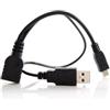 Cablecc - Cavo micro USB 2.0 per memoria flash OTG con alimentazione USB per Galaxy S3 i9300 S4 i9500 Note2 N7100 Note3 N9000 e S5 i9600, nero