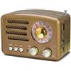 PRUNUS J-160 Radio Portatile Vintage FM/AM(MW)/SW, Altoparlante Bluetooth Retro,Manopola di Regolazione Extra Large,Batteria Ricaricabile da 1800 mAh Potenziata,Supporta TF Card/AUX/USB MP3 Player.