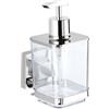 WENKO Vacuum-Loc® dispenser sapone in acciaio inox Quadro Capacità: 0.34 l, Acciaio inossidabile, 7.5 x 16 x 10 cm, Lucido