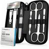 marQus Solingen Set Manicure Uomo e Donna - Kit da 7 Pezzi con morbido Etui in Vera Pelle. Include Forbicine e strumenti di qualità per Mani e Piedi. Perfetto per viaggi e cura elegante delle Unghie