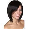Prettyland Parrucca da donna liscia corta opaco naturale caschetto Bob per la vita di tutti i giorn marrone-nero C353