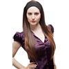 WIG ME UP - Parrucca Toupet Mezza Parrucca con Fascetta Mix di castano Liscia Lunga Meches 50 cm H9306-2T30
