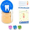 Zwen, scatolina per denti da latte per bambini e bambine, tappo a vite in legno, pinzetta e lettera della fatina dei denti da latte