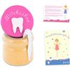 Zwen, scatolina per denti da latte per bambini e bambine, tappo a vite in legno, pinzetta e lettera della fatina dei denti da latte
