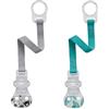 Nip - Set da 2 nastri per ciuccio con anello in silicone flessibile e chiusura comoda per tutti i ciucci,prodotto in Germania