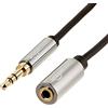 Amazon Basics Ausiliario Cavo prolunga audio stereo maschio/femmina, 3,5 mm, 1.83 m, Nero