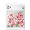 Collection D'Art Collezione d'Arte 40 x 40 cm Tulipano (Sinistra) Kit Cuscino Punto Croce