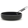 Pentole Agnelli ALSC2107SSPIC24 Linea Allblack 5mm Casseruola Bassa con Fondo a Induzione 10mm, 1 Manico Cool, 24 cm, Acciaio, Argento